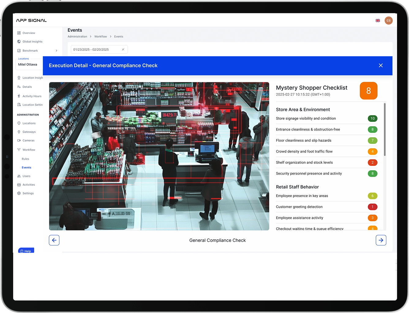 EdgeRetail Brand — compliance check view